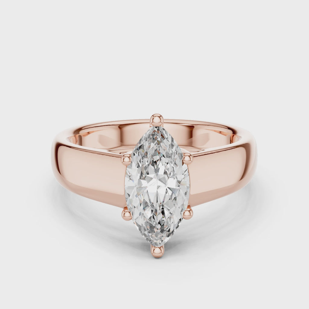 Classic Marquise Solitaire Ring (12×6 mm | Lab-Grown Diamond)