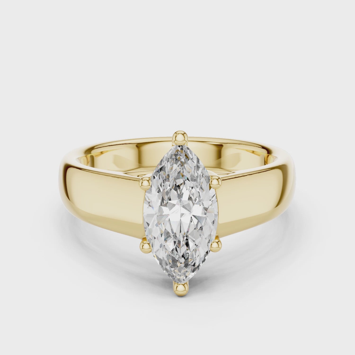 Classic Marquise Solitaire Ring (12×6 mm | Lab-Grown Diamond)